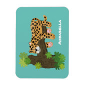 Niedlicher Leopardenschlaf in Cartoon-Abbildung Magnet (Vertikal)