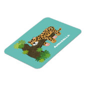 Niedlicher Leopardenschlaf in Cartoon-Abbildung Magnet (Linke Seite)