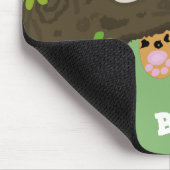 Niedlicher Leopardenschlaf in Cartoon-Abbildung Mousepad (Ecke)