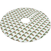 Niedlicher Leopardenschlaf in Cartoon-Abbildung Polyester Weihnachtsbaumdecke (Schrägansicht)