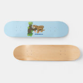 Niedlicher Leopardenschlaf in Cartoon-Abbildung Skateboard (Horizontal)
