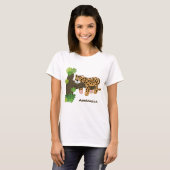 Niedlicher Leopardenschlaf in Cartoon-Abbildung T-Shirt (Vorne ganz)