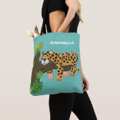 Niedlicher Leopardenschlaf in Cartoon-Abbildung Tasche (Von Nahem)