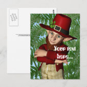 Niedlicher Leprechaun-Shamrock-Irische-Folklore-Ku Postkarte (Vorne/Hinten)