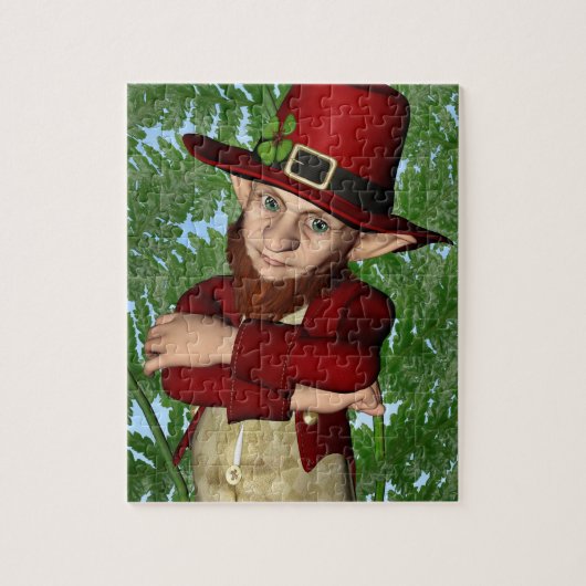 Niedlicher Leprechaun Shamrock Irische Folklore Ku Puzzle (Vertikal)