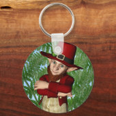 Niedlicher Leprechaun Shamrock Irische Folklore Ku Schlüsselanhänger (Vorderseite)