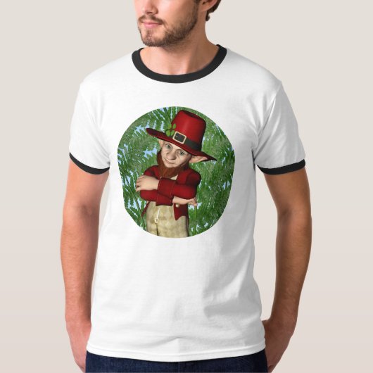 Niedlicher Leprechaun Shamrock Irische Folklore-Ku T-Shirt (Vorderseite)