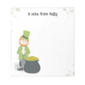 Niedlicher Leprechaun St. Patrick's Day Green Notizblock (Vorderseite)