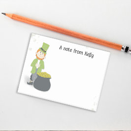 Niedlicher Leprechaun St. Patrick's Day Green Post-it Klebezettel