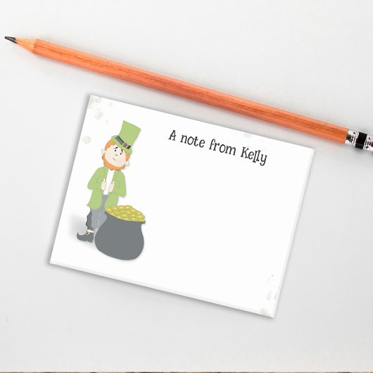 Niedlicher Leprechaun St. Patrick's Day Green Post-it Klebezettel