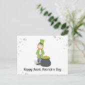Niedlicher Leprechaun St. Patrick's Day Green Postkarte (Stehend Vorderseite)