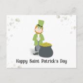 Niedlicher Leprechaun St. Patrick's Day Green Postkarte (Vorderseite)
