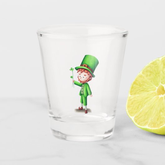 Niedlicher Leprechaun St Patricks Day Schnapsglas (Vorderseite)