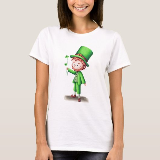 Niedlicher Leprechaun St. Patrick's Day T-Shirt (Vorderseite)