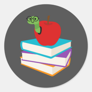 Niedlicher Lesebriller Runder Aufkleber