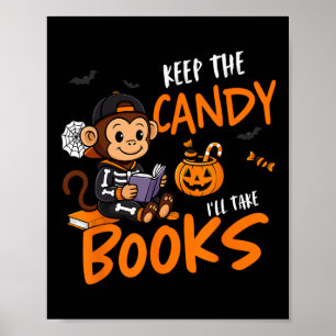 Niedlicher Leser Halloween Lesewürmer Boys G Poster