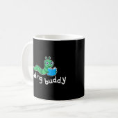 Niedlicher Lesewurm mit Buch Kaffeetasse (Vorderseite Links)
