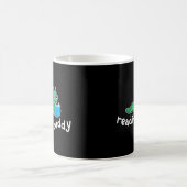 Niedlicher Lesewurm mit Buch Kaffeetasse (Mittel)