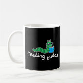 Niedlicher Lesewurm mit Buch Kaffeetasse (Links)