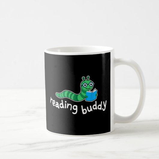 Niedlicher Lesewurm mit Buch Kaffeetasse (Rechts)
