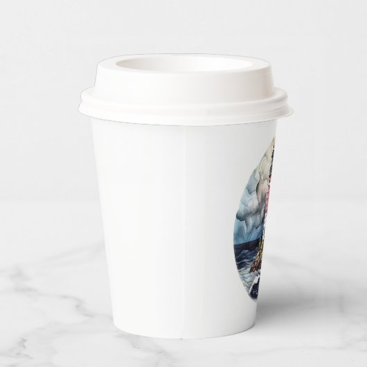 niedlicher Leuchtturm am Strand Liebhaber von Part Pappbecher (Rechts)