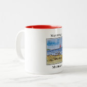 Niedlicher Leuchtturm, Manistique Michigan Zweifarbige Tasse (Vorderseite Links)