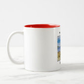 Niedlicher Leuchtturm, Manistique Michigan Zweifarbige Tasse (Links)