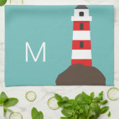 Niedlicher Leuchtturm | personalisiert Geschirrtuch (Gefaltet)