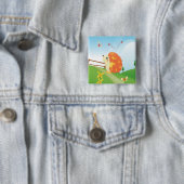 Niedlicher Liebe-Igel mit Schmetterlings-sonnigem Button (Beispiel)