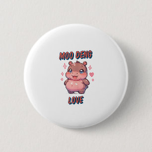 Niedlicher liebenswerter Moo-Deng-Babyfett Hippopo Button