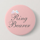 Niedlicher Liebevögel Ring-Träger Button (Vorderseite)