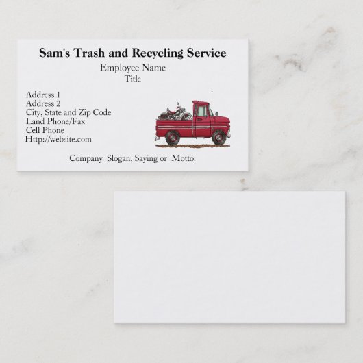 Niedlicher Lieferwagen-Zyklus Visitenkarte (Vorne/Hinten)