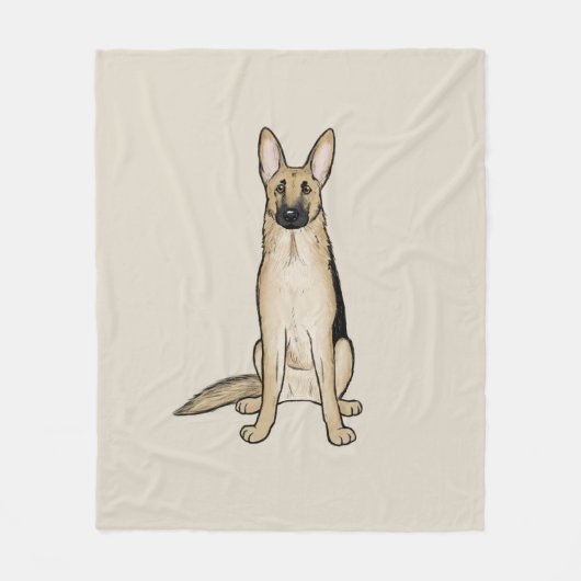 Niedlicher Light Tan und Black German Shepherd Dog Fleecedecke (Vorderseite)