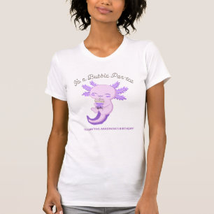 Niedlicher Lila Axolotl Boba Tea Geburtstag Par-Te T-Shirt