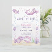 Niedlicher Lila Axolotl zum Geburtstag Einladung (Stehend Vorderseite)