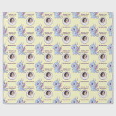 Niedlicher Lila Blue Chibi Dragon - Benutzerdefini Geschenkpapier (Flach)