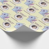 Niedlicher Lila Blue Chibi Dragon - Benutzerdefini Geschenkpapier (Ecke)