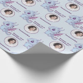 Niedlicher Lila Blue Chibi Dragon - Benutzerdefini Geschenkpapier (Ecke)