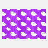 Niedlicher Lila Boo Ghost Halloween Trick oder Tre Geschenkpapier Set (Vorderseite)