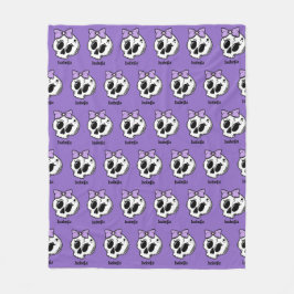 Niedlicher Lila Bow Halloween Skull Individuelle N Fleecedecke