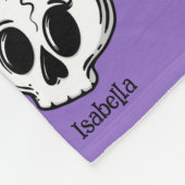 Niedlicher Lila Bow Halloween Skull Individuelle N Fleecedecke (Ecke)