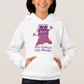 Niedlicher Lila Cartoon Blockmonster Spaß für Kind Hoodie (Vorderseite)