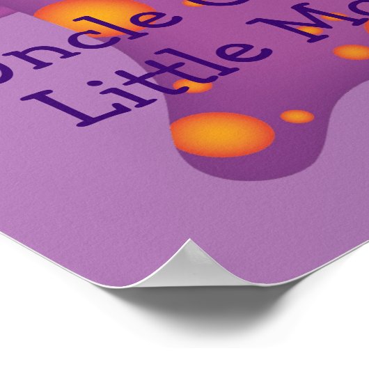 Niedlicher Lila Cartoon Blockmonster Spaß für Kind Poster (Ecke)