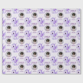 Niedlicher Lila Chibi-Dragon-Foto Geschenkpapier (Flach)