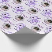 Niedlicher Lila Chibi-Dragon-Foto Geschenkpapier (Ecke)