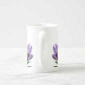 Niedlicher lila Crocus floral Porzellantasse (Rückseite)