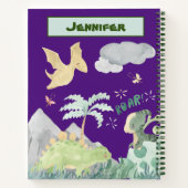 Niedlicher Lila Dinosaurier Notizblock (Rückseite)