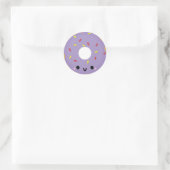 Niedlicher Lila Donut-Sticker Runder Aufkleber (Tasche)