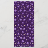 Niedlicher Lila Drache mit Balloon Girl Baby Dusch Menükarte (Rückseite)