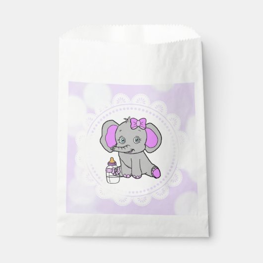 Niedlicher Lila Elefant Geschenktütchen (Vorderseite)